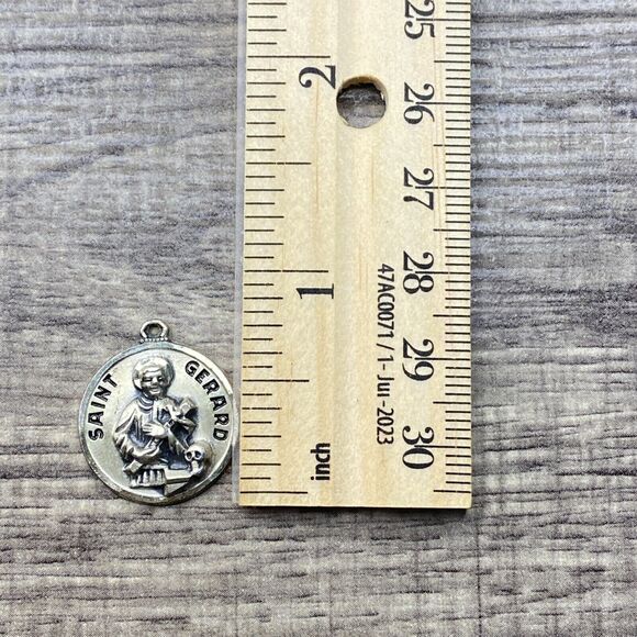 Vintage 925 Sterling Silver "Saint Gerard" Religious Pendant Bracelet Charm - Picture 3 of 3